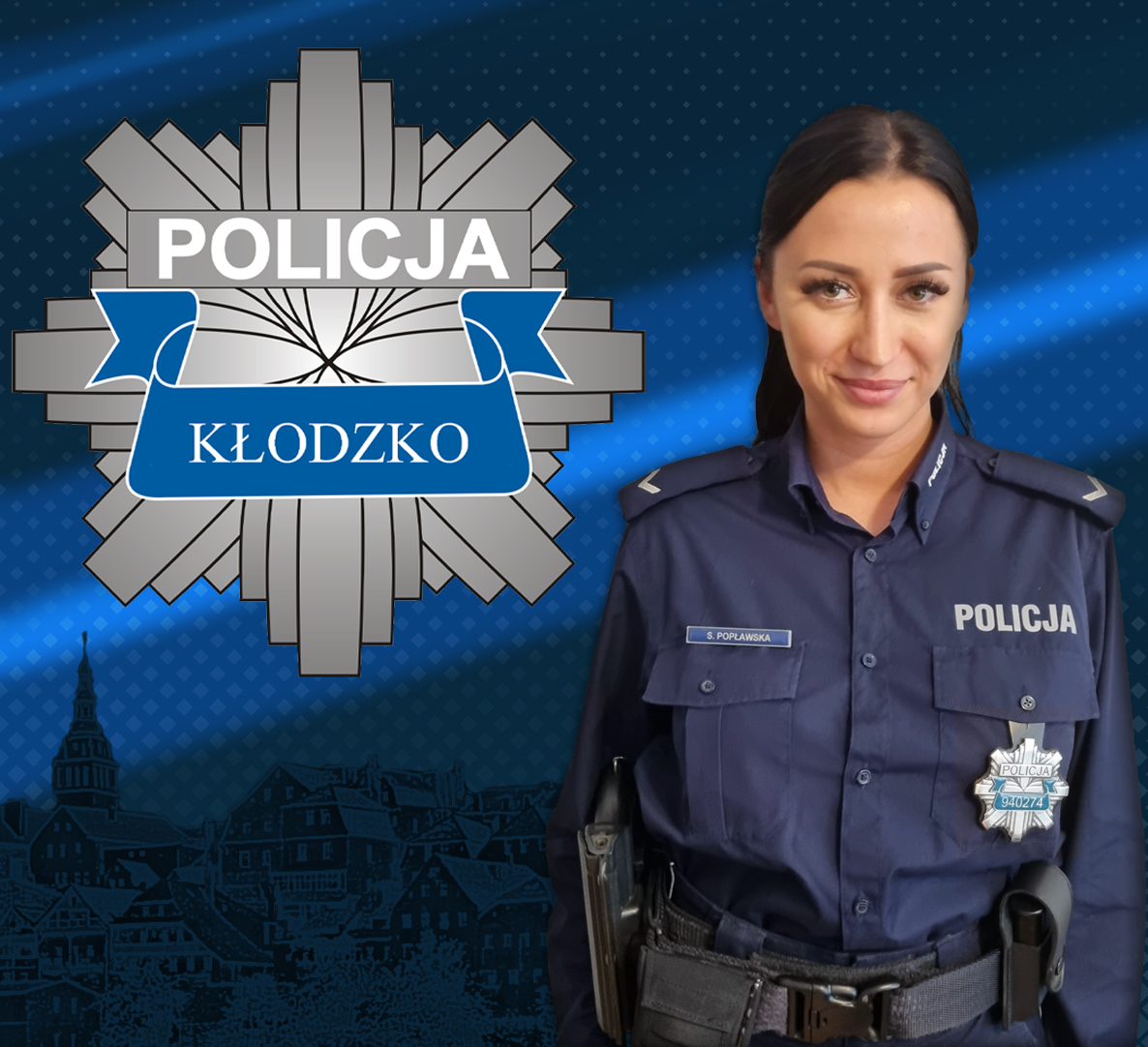 Sierżant Sara Popławska dzielnicowa rejonu 3 Szczytna