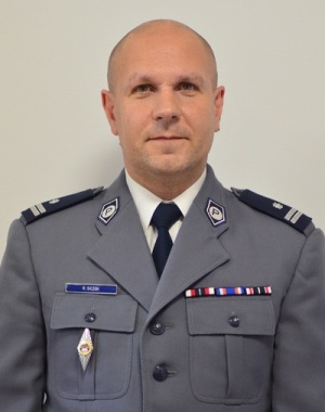 Wizerunek -Komendant Powiatowy Policji w Kłodzku podinspektor Rafał Siczek