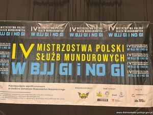 baner dotyczący Mistrzostw Polski Służ Mundurowych w Mińsku Mazowieckim.