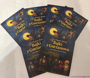 kilka książek z ilustracjami czarownic i księżyca z napisem Bajki z Gorzanowa