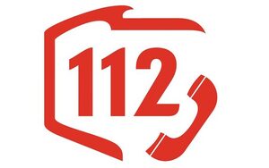 napis 112 i rysunek słuchawki telefonicznej